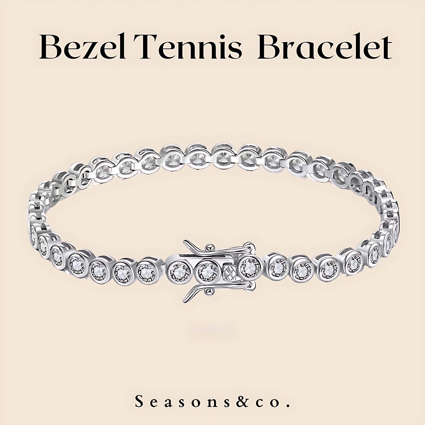 צמיד טניס עיגולים משובץ אבני מעבדה