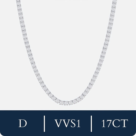 שרשרת טניס זהב לבן לגבר